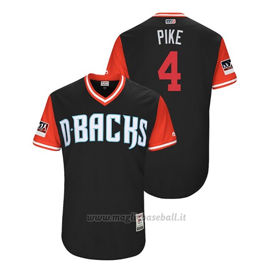 Maglia Baseball Uomo Arizona Diamondbacks Ketel Marte 2018 Llws Players Weekend Pike Nero